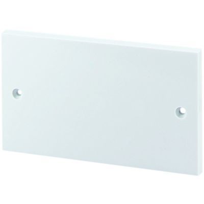 Image of Wickes Twin Blanking Plate - White