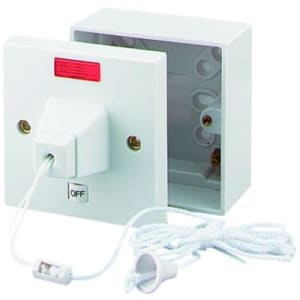 Wickes 45 Amp Pull Cord Shower Control & Pattress