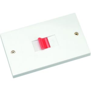 Image of Wickes 45 Amp 2 Gang Cooker Switch - Polished