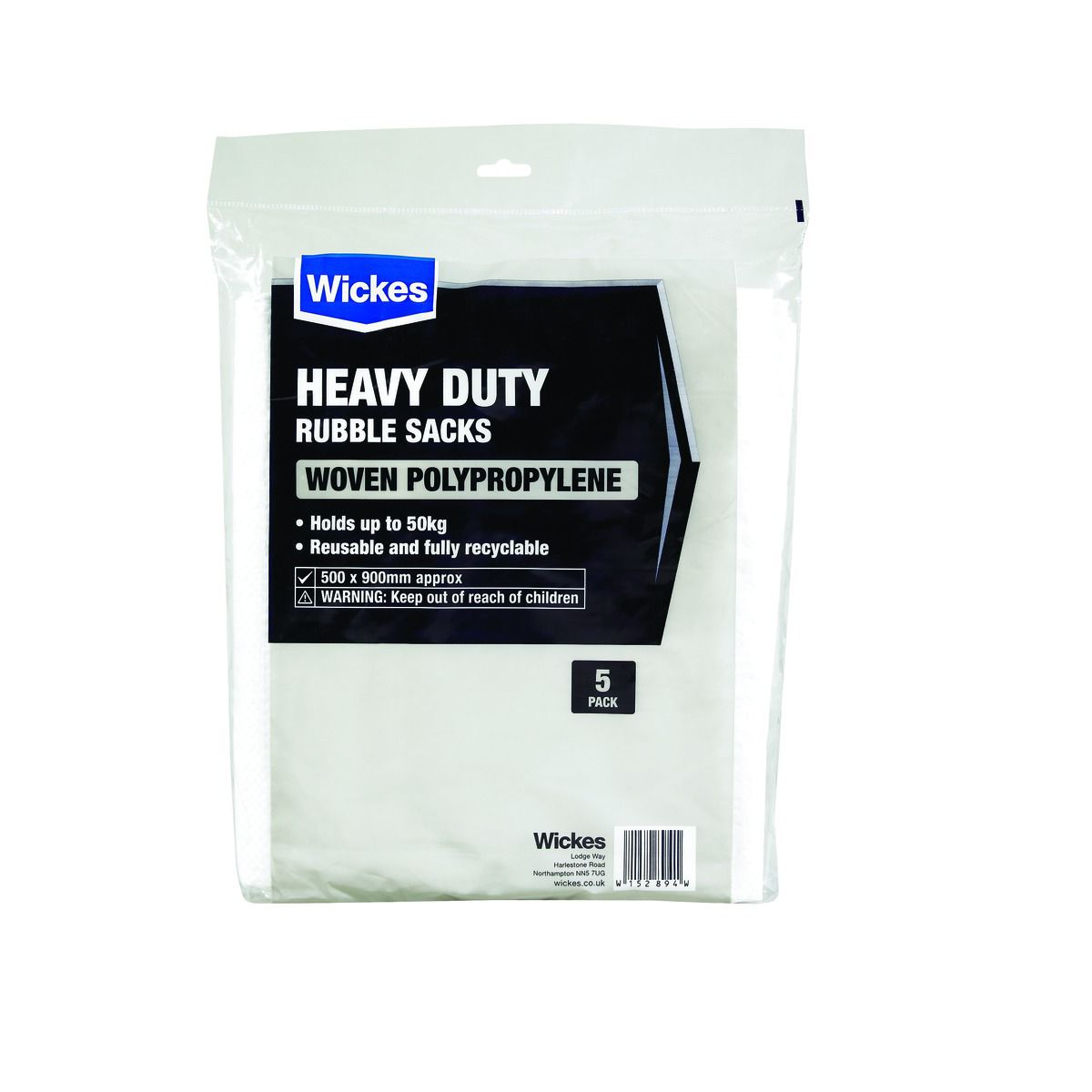 Image of Wickes Heavy Duty Woven Bags - Pack of 5