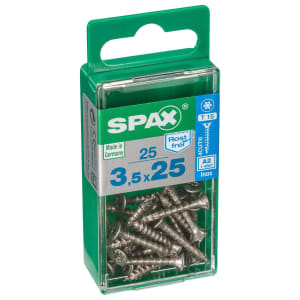Spax TX Countersunk Stainless Steel Screws - 3.5 x 25mm Pack of 25