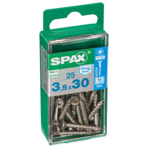 Spax Tx Countersunk Stainless Steel Screws - 3.5 X 30mm Pack Of 25