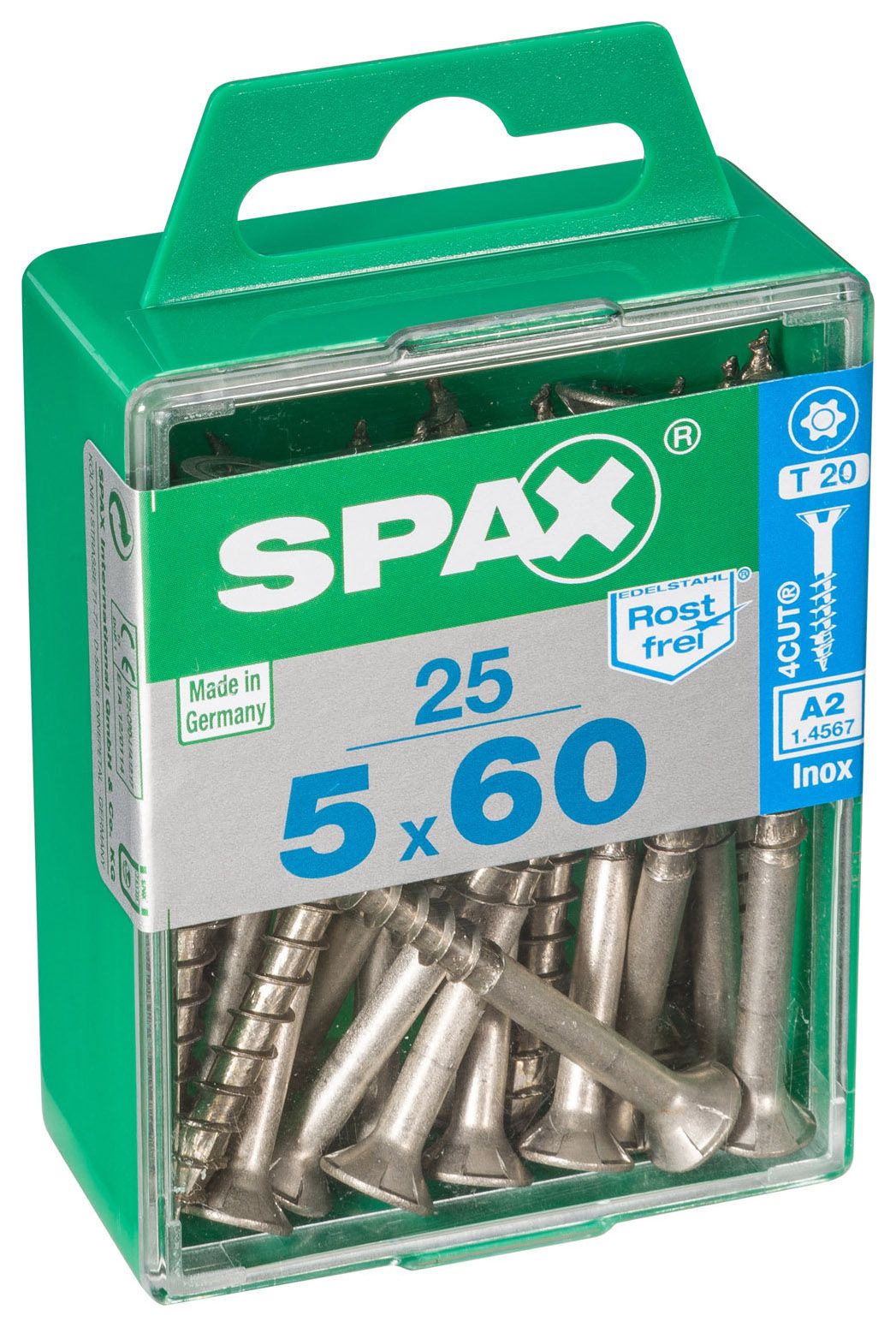 Image of Spax TX Countersunk Stainless Steel Screws - 5 x 60mm Pack of 25