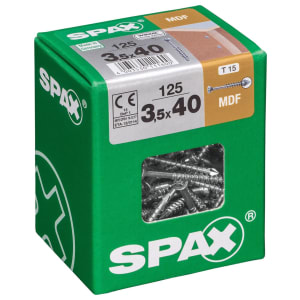 Spax Tx Countersunk Blue Zinc Mdf Screws - 3.5 X 40mm Pack Of 125