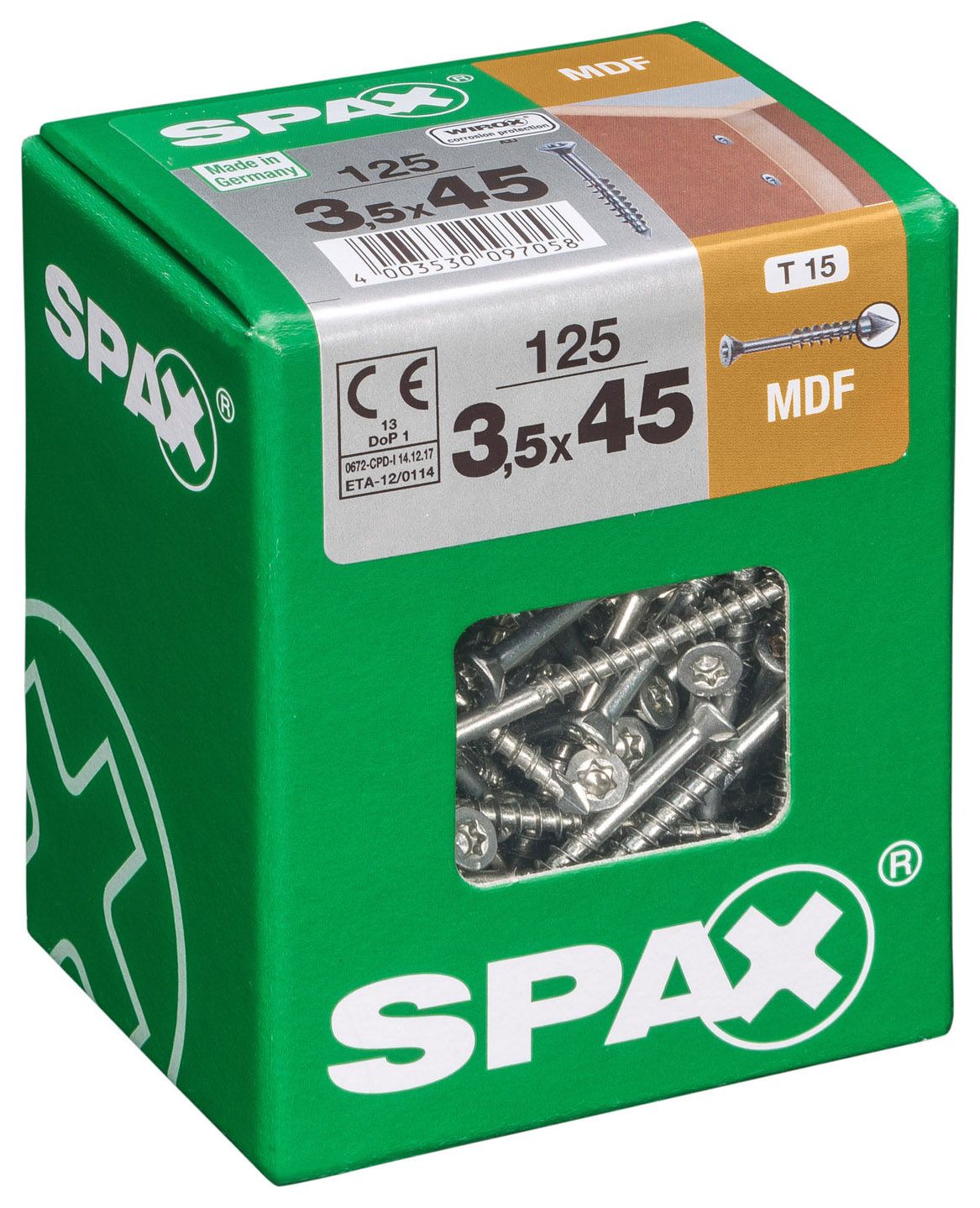 Image of Spax TX Countersunk Blue Zinc MDF Screws - 3.5 x 45mm Pack of 125