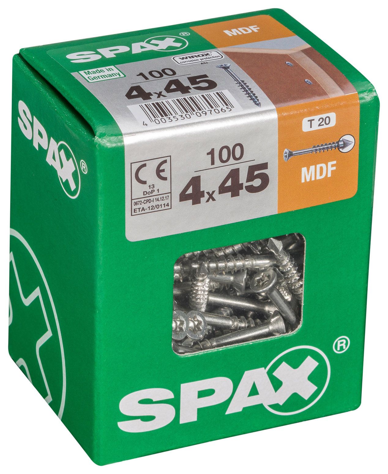 Image of Spax TX Countersunk Blue Zinc MDF Screws - 4 x 45mm Pack of 100