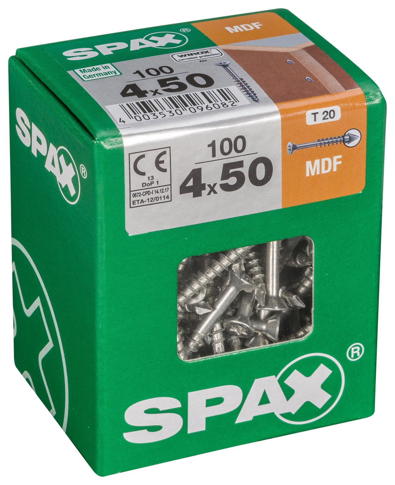 Image of Spax TX Countersunk Blue Zinc MDF Screws - 4 x 50mm Pack of 100