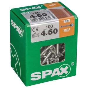 Spax TX Countersunk Blue Zinc MDF Screws - 4 x 50mm Pack of 100
