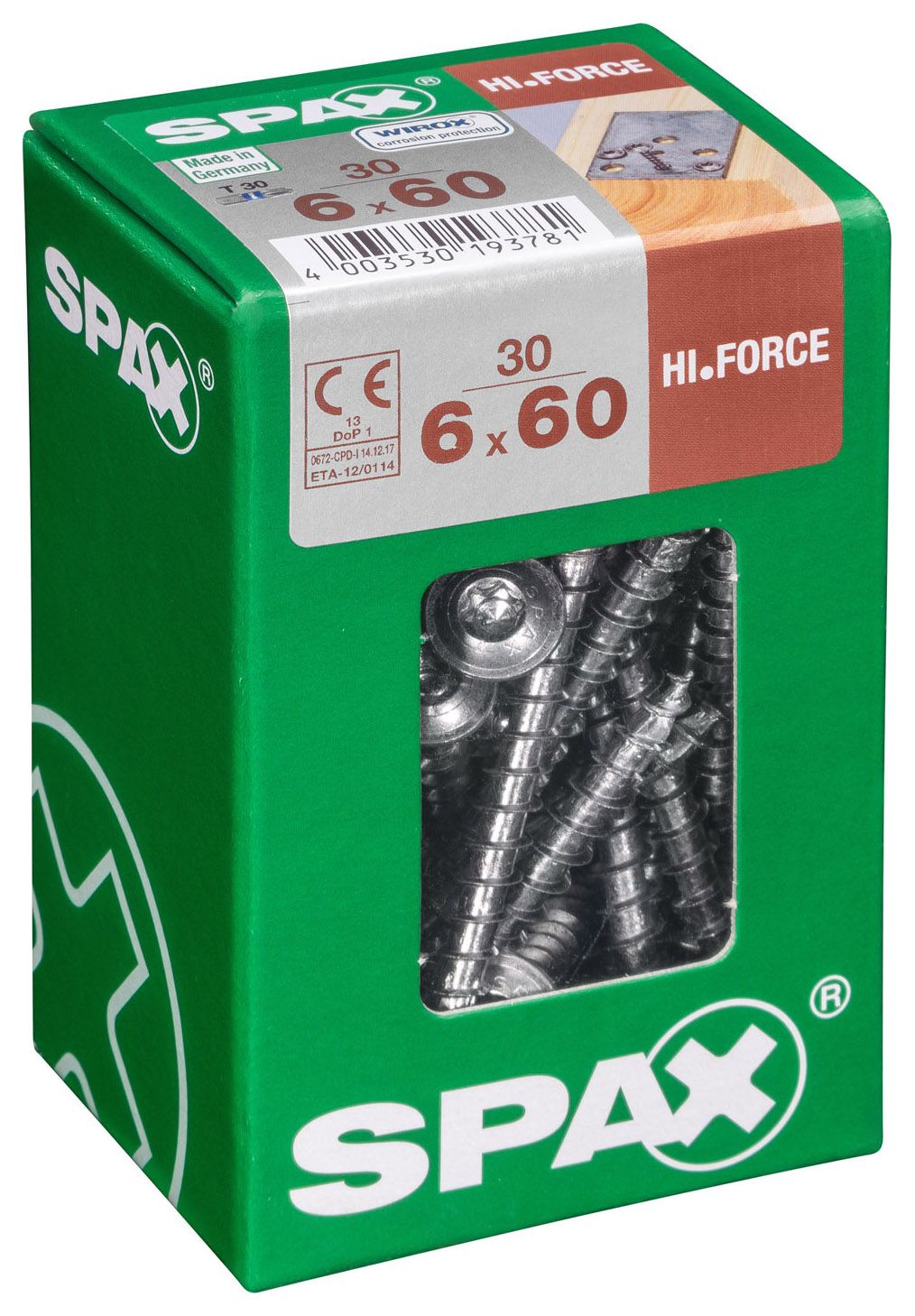 Spax TX Washer-Head Wirox Screws - 6 x 60mm Pack of 30