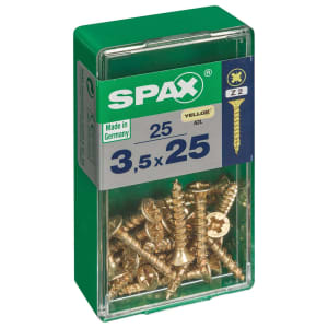 Spax Pz Countersunk Zinc Yellow Screws - 3.5 X 25mm Pack Of 25