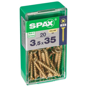 Spax Pz Countersunk Zinc Yellow Screws - 3.5 X 35mm Pack Of 20