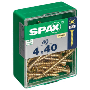 Spax PZ Countersunk Zinc Yellow Screws - 4 x 40mm Pack of 40