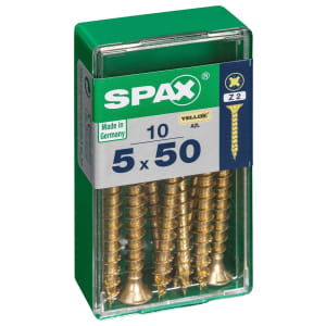 Spax Pz Countersunk Zinc Yellow Screws - 5 X 50mm Pack Of 10
