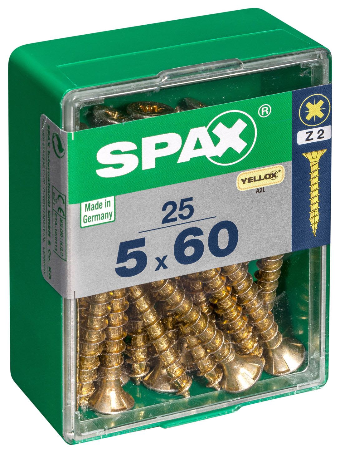 Spax PZ Countersunk Zinc Yellow Screws - 5