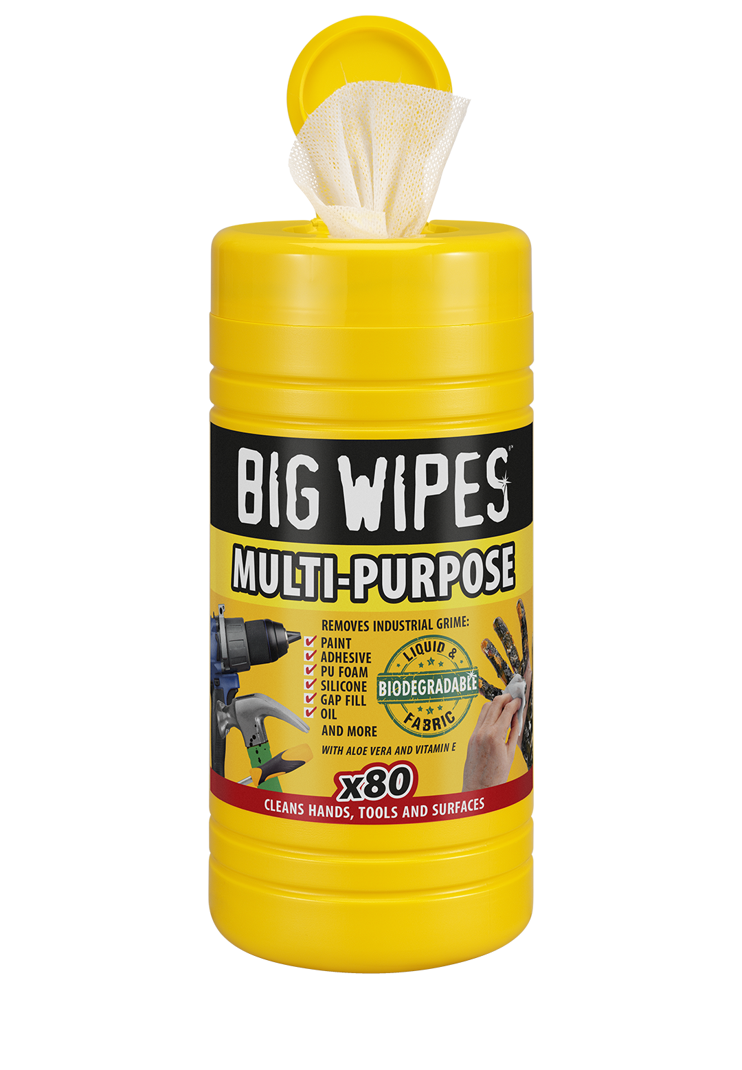 Image of Big Wipes Multi-Purpose Antiviral Cleaning Wipes tub of 80