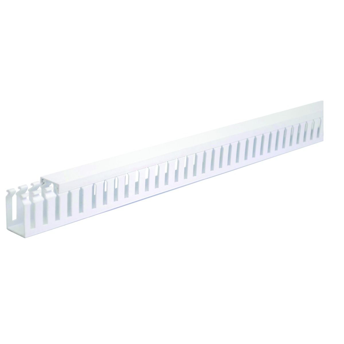 Image of TTE White Self-Adhesive Slotted Trunking - 38 x 25 x 2000mm