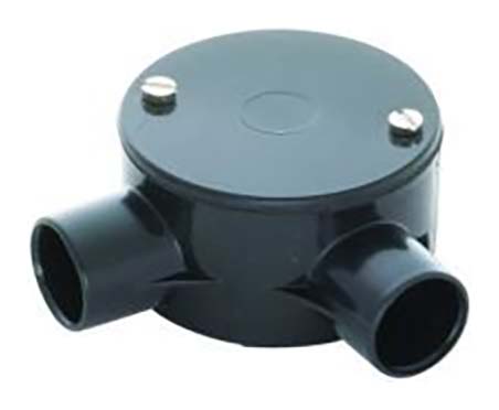 TTE Black 2 Way Conduit Angle Box - 20mm