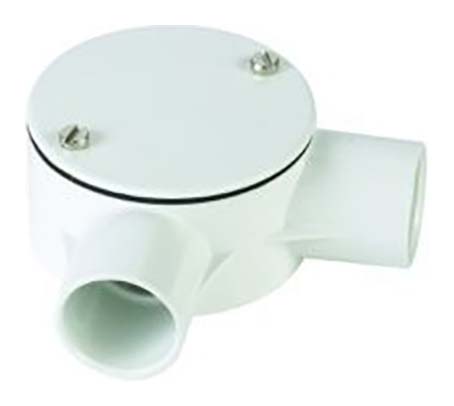 TTE White 2 Way Conduit Angle Box - 25mm