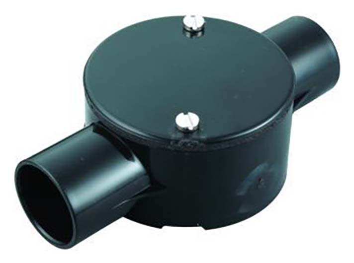 Wickes 2 Way Conduit Through Box Black 25mm Wickes.co.uk