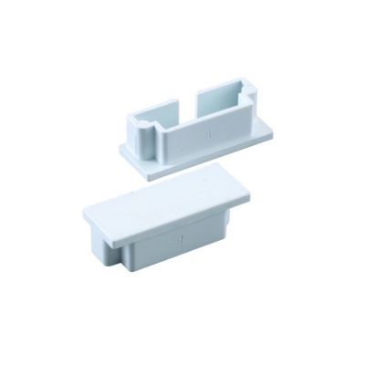 Image of TTE White Mini Trunking End Cap - 38 x 16mm - Pack of 2