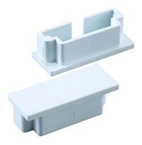 Image of TTE White Mini Trunking End Cap - 38 x 16mm - Pack of 2