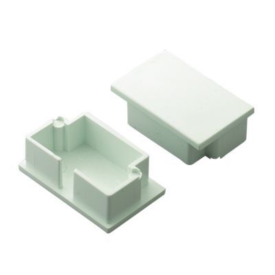 Image of TTE White Mini Trunking End Cap - 38 x 25mm - Pack of 2