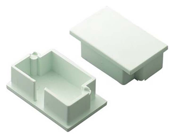 TTE White Mini Trunking End Cap - 38 x 25mm - Pack of 2