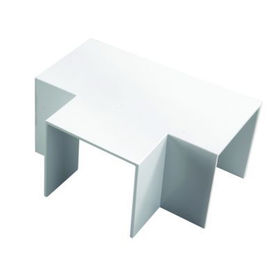 Image of Wickes Maxi Trunking Flat Tee - White 50 x 90 x 70mm