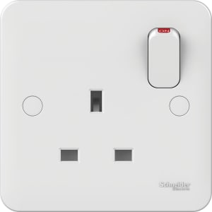 Lisse 1 Gang 13A Switched Socket - White