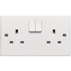 Schneider Ultimate 13A Double Pole Twin Switched Socket - White