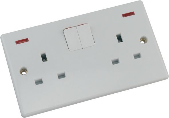 Image of Schneider Ultimate 13A Twin Switched Socket with Neon - White
