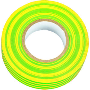 Wickes Electrical Insulation Tape - Green & Yellow 20m Pack of 10