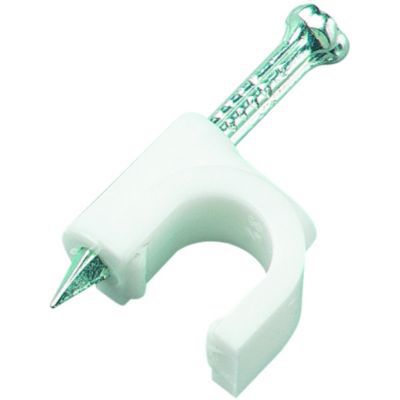 Deta White Round Cable Clips -  7-10mm - Pack of 100