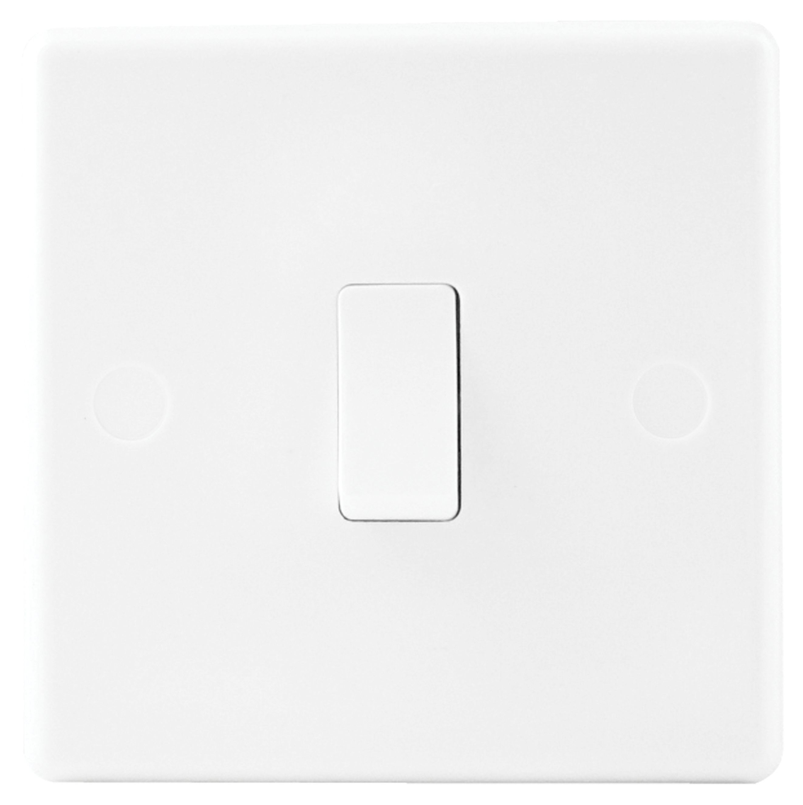 Image of Wickes 10A Light Switch 1 Gang 2 Way White Slimline