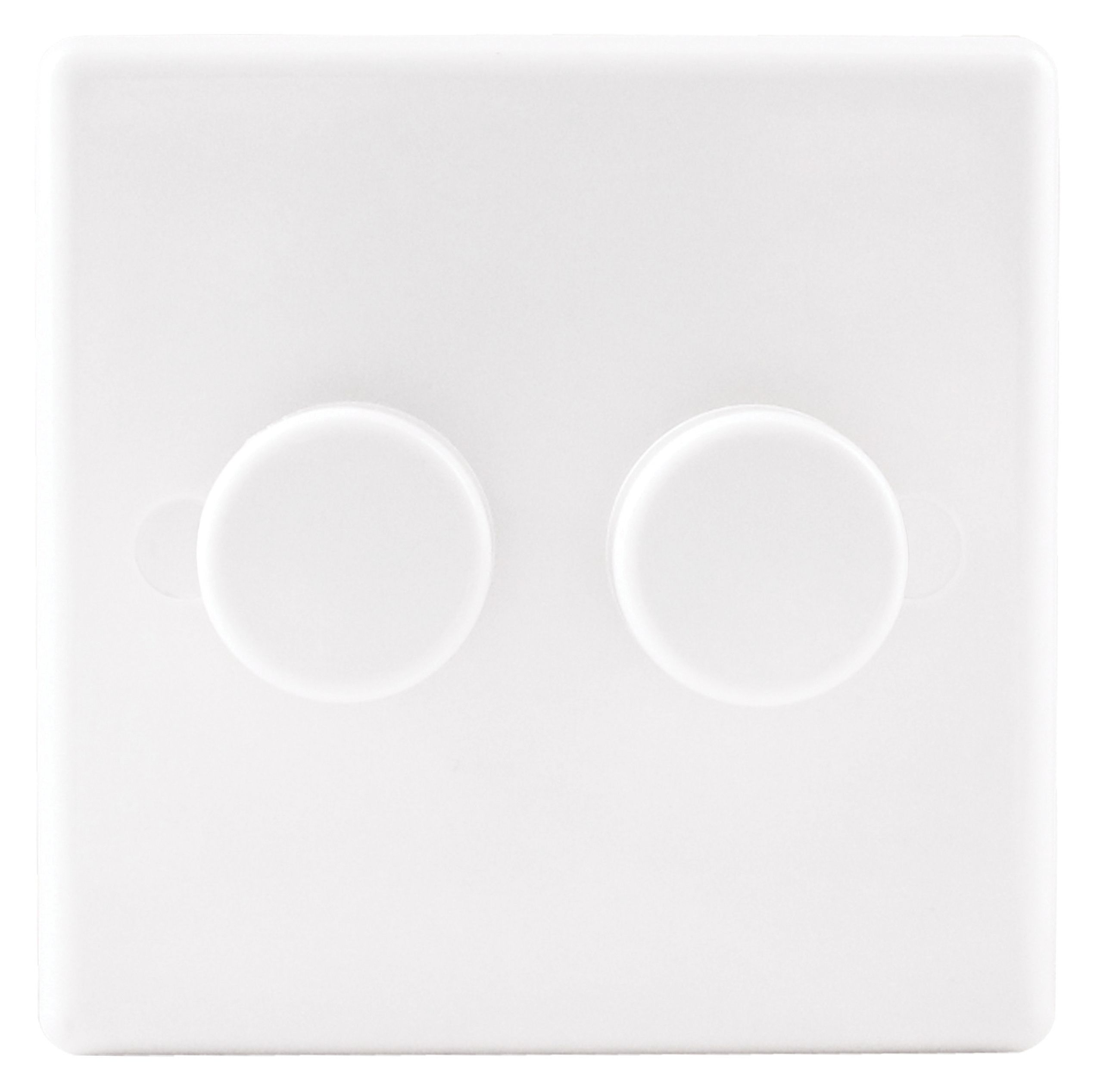 Image of Wickes Dimmer Switch 2 Gang 2 Way 400W Slimline - White