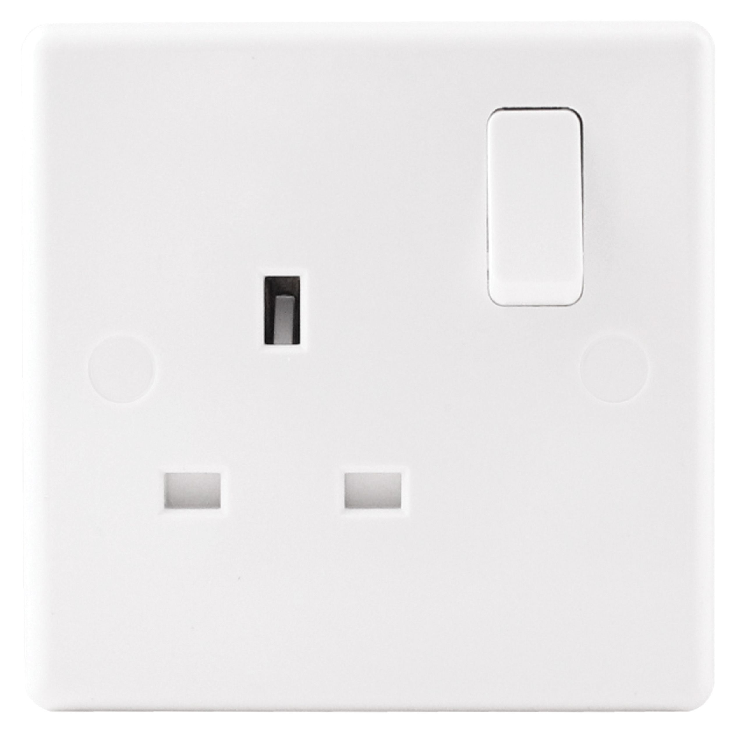 Image of Wickes 13 Amp Slimline Single Switched Socket - White