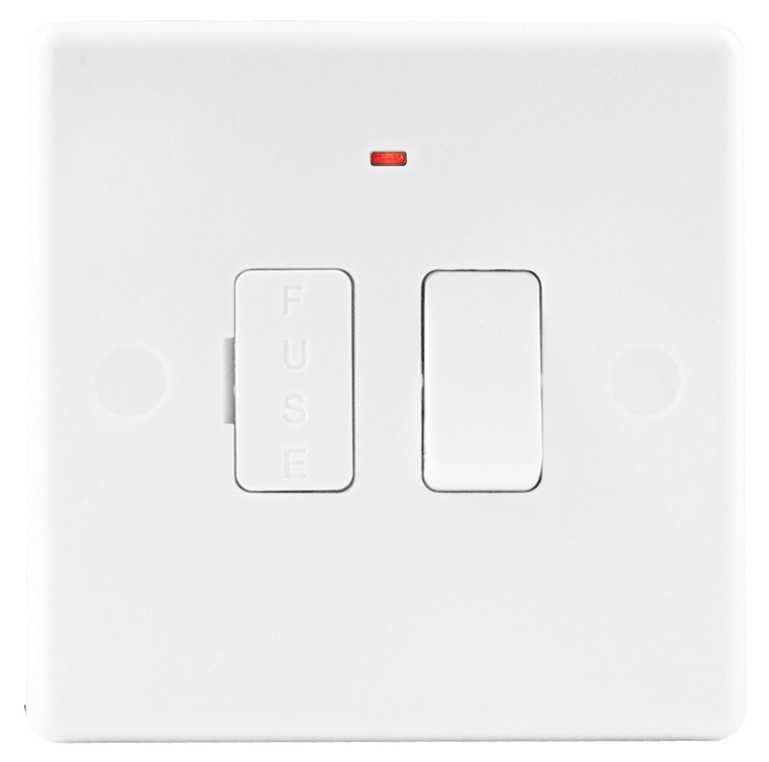 Image of Wickes Fuse Spur Switch with Neon Slimline White