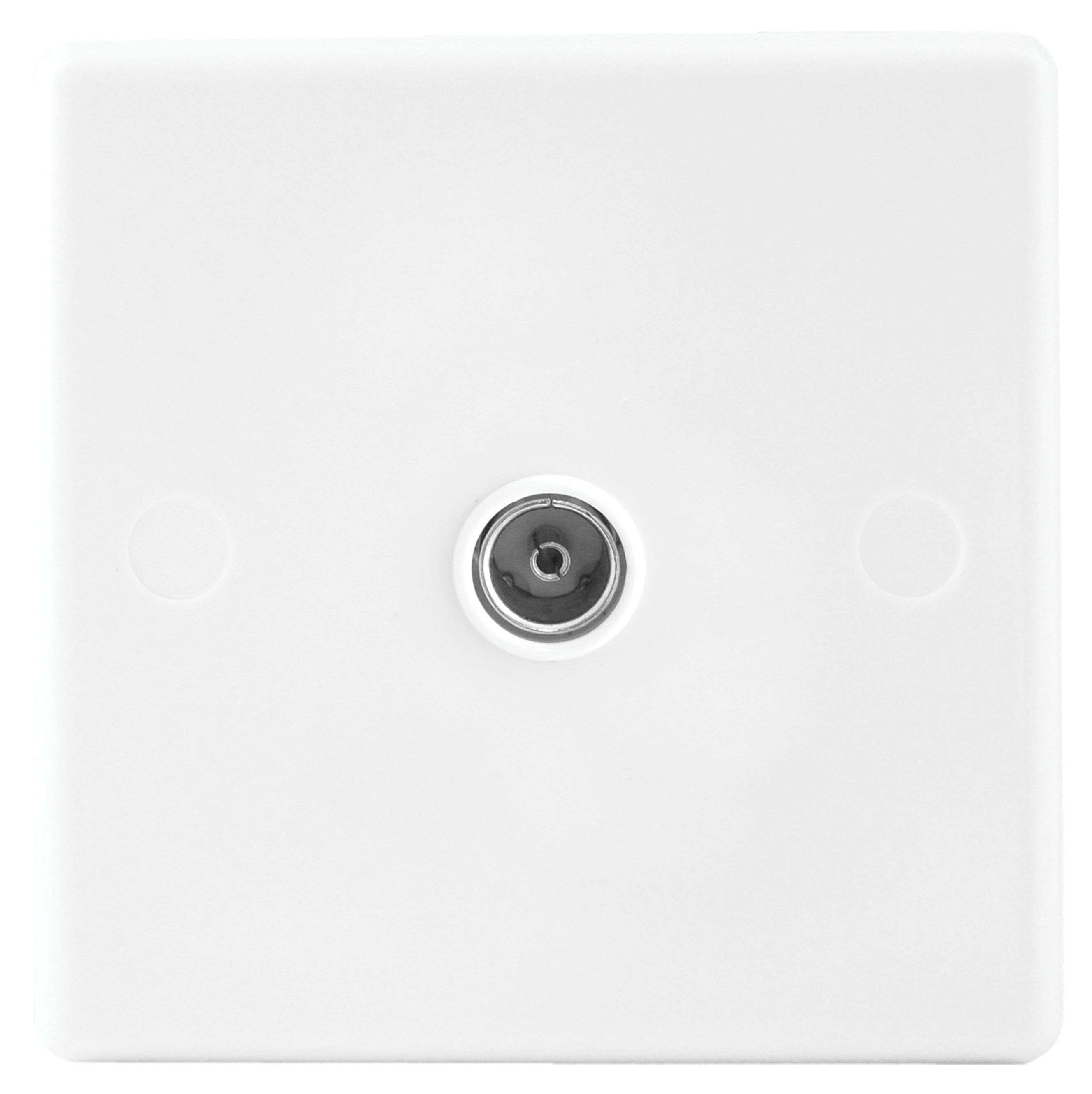 Image of Wickes Single Slimline Coaxial Socket - White