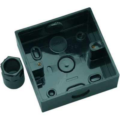 Image of TTE Black 1 Gang Pattress Box & Adaptor - 32mm