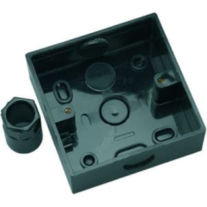 TTE Black 1 Gang Pattress Box & Adaptor - 32mm
