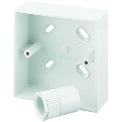 TTE White 1 Gang Pattress Box & Adaptor - 32mm