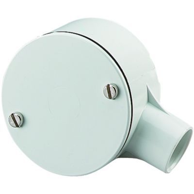 TTE White 1 Way Conduit Terminal Box - 20mm