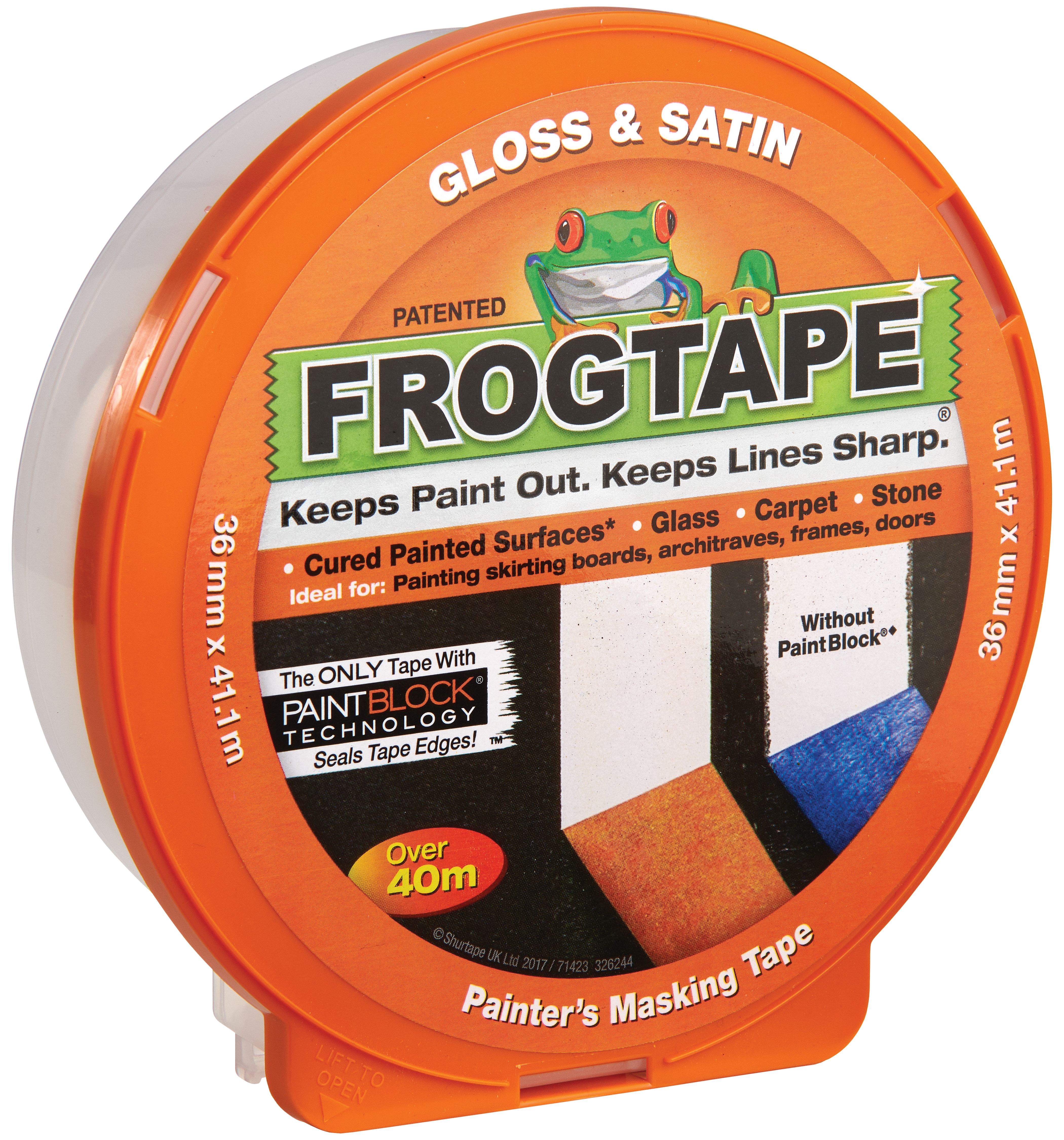 FrogTape Painter's Gloss & Satin Orange Masking Tape - 36mm x 41m