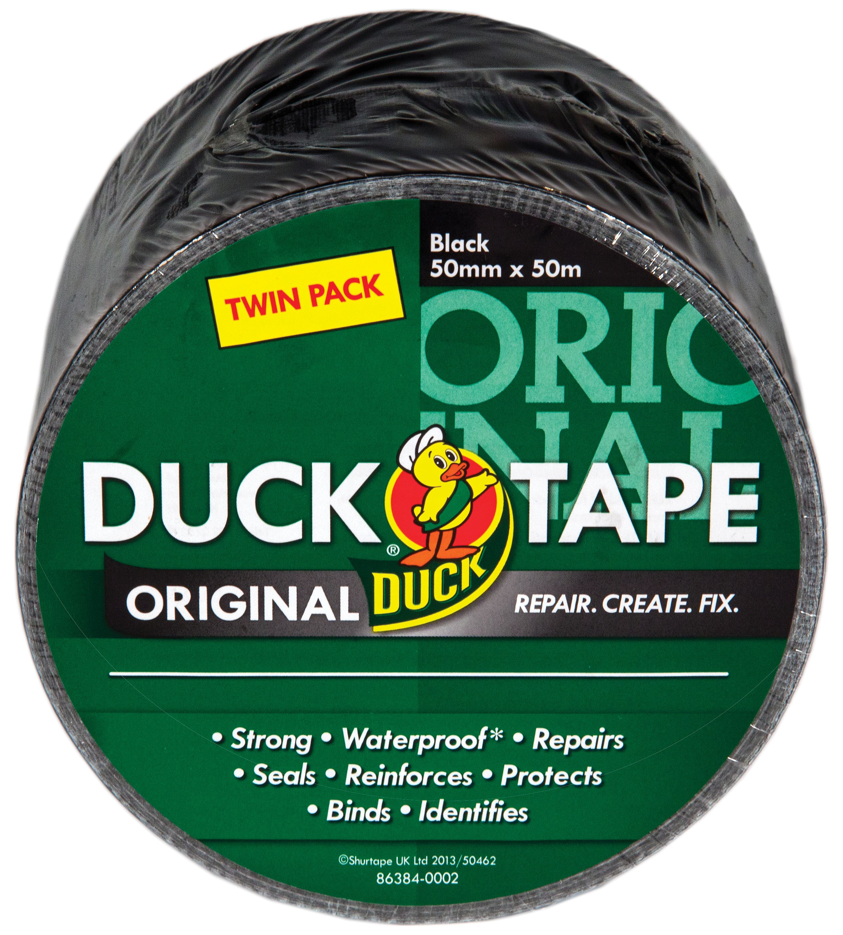 Duck 50mm x 25m Original Cloth Tape - White - Masking Tape 