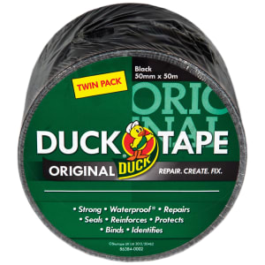 Duck Tape Original Black 50mm x 25m Twin Pack