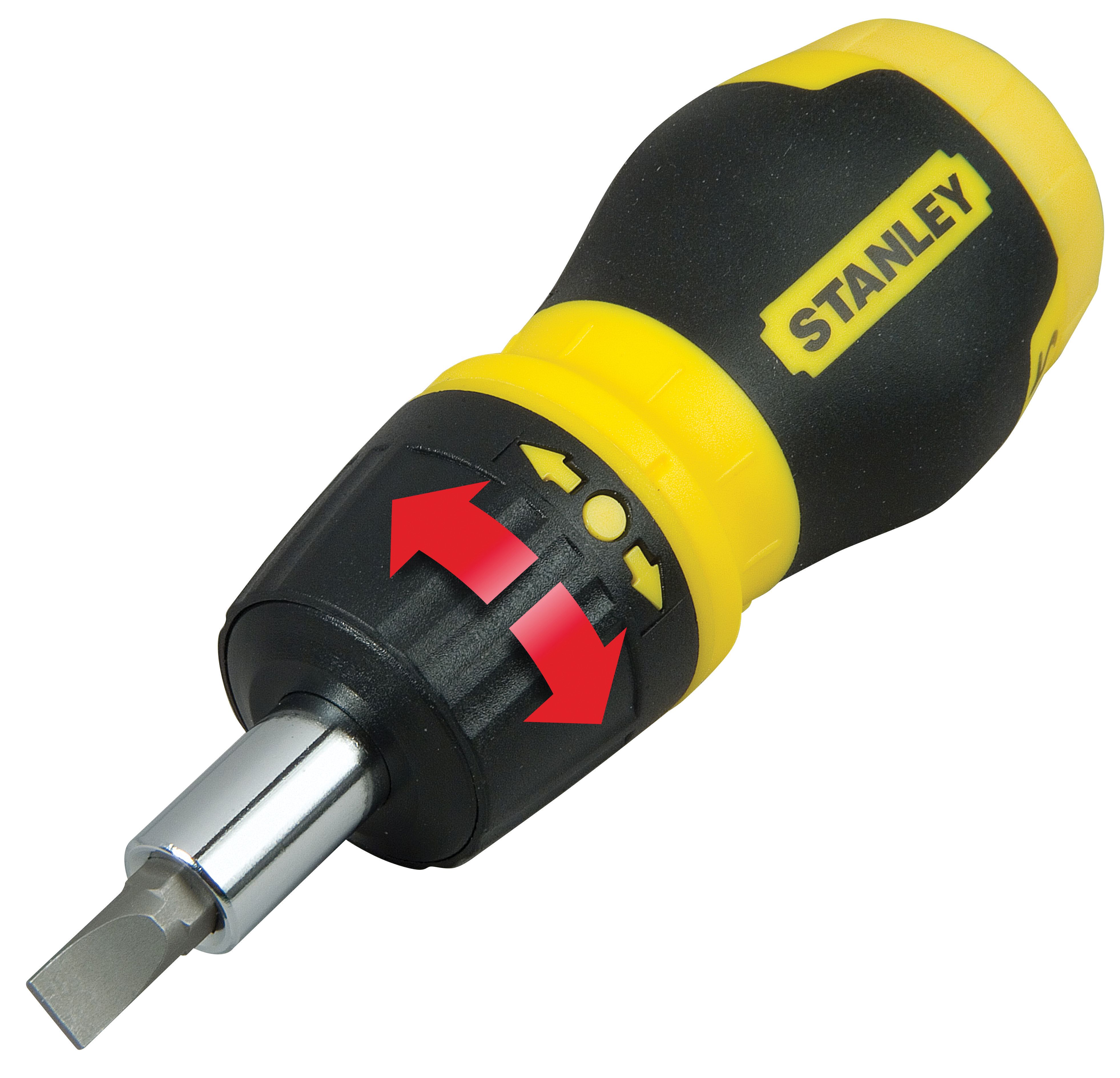 Image of Stanley 0-66-358 Stubby Ratchet Multibit Screwdriver