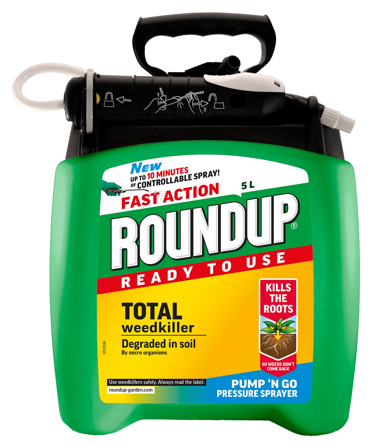 Image of Roundup Fast Action Ready to Use Weed Killer - 5L