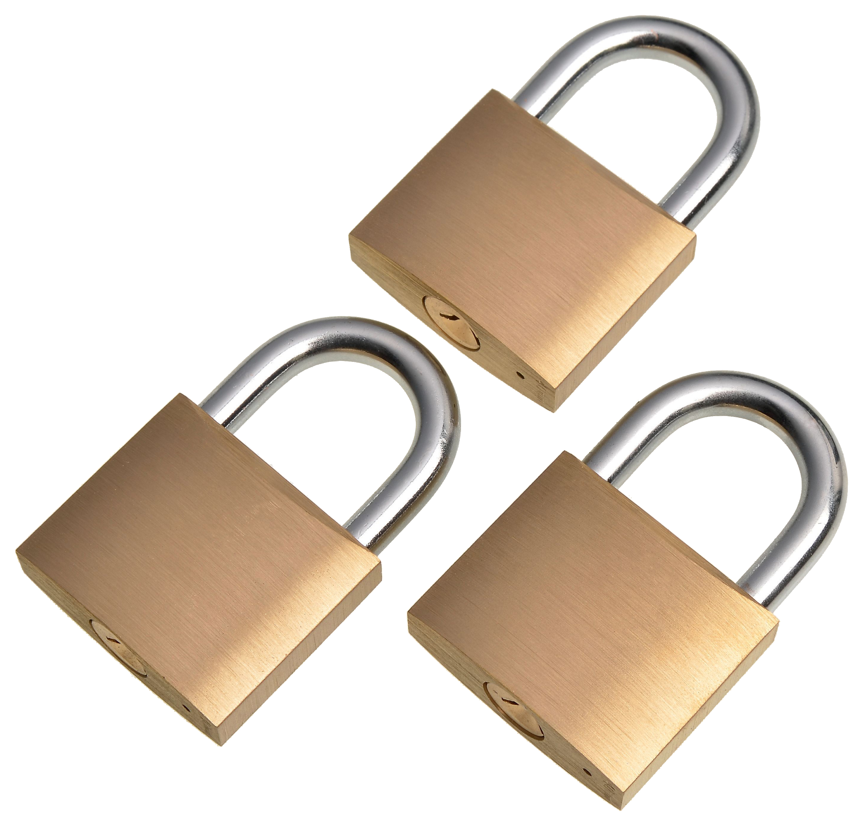 Image of Wickes Brass Padlock - 40mm - Pack of 3