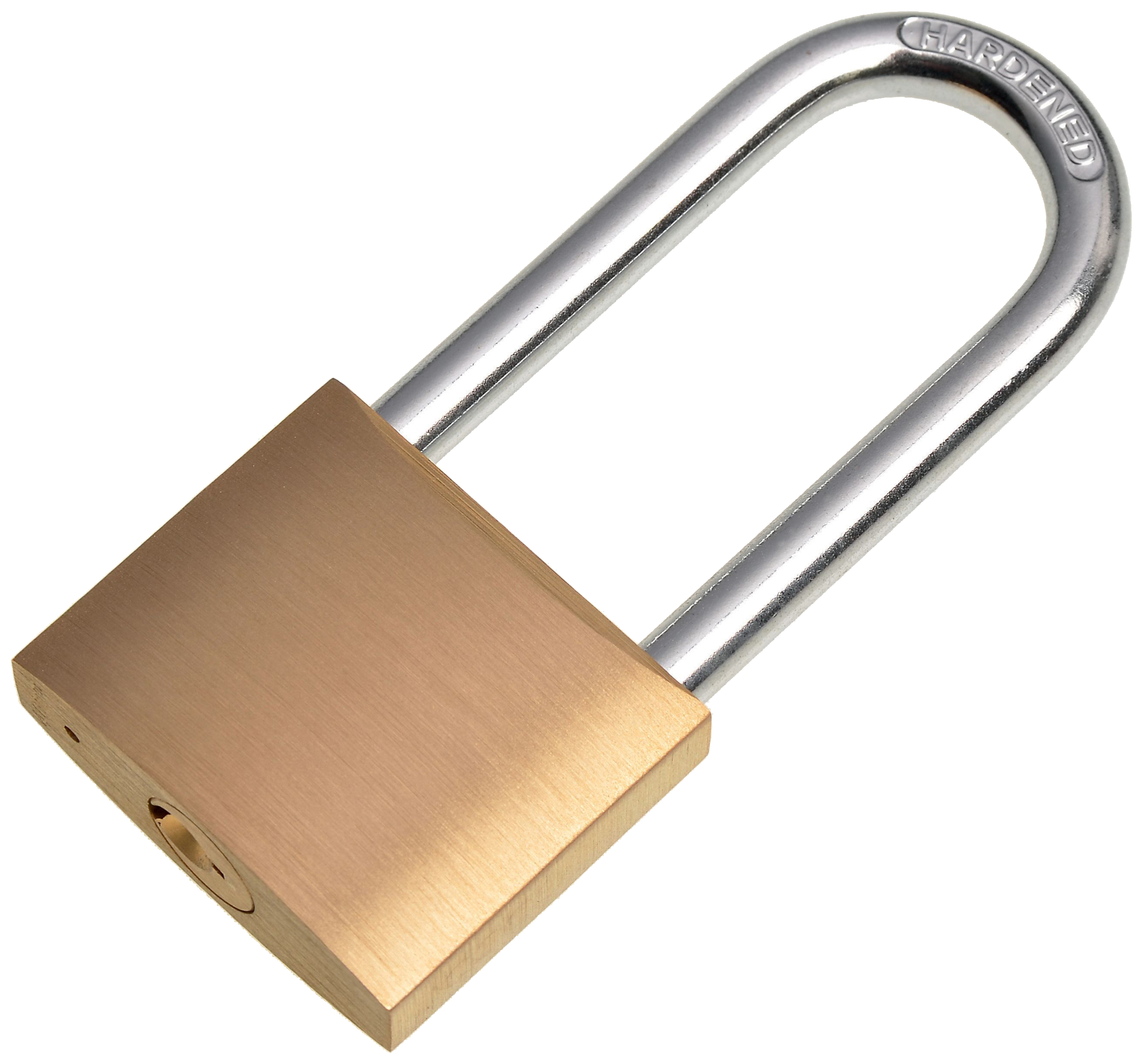 Wickes Brass Long Shackle Padlock - 40mm