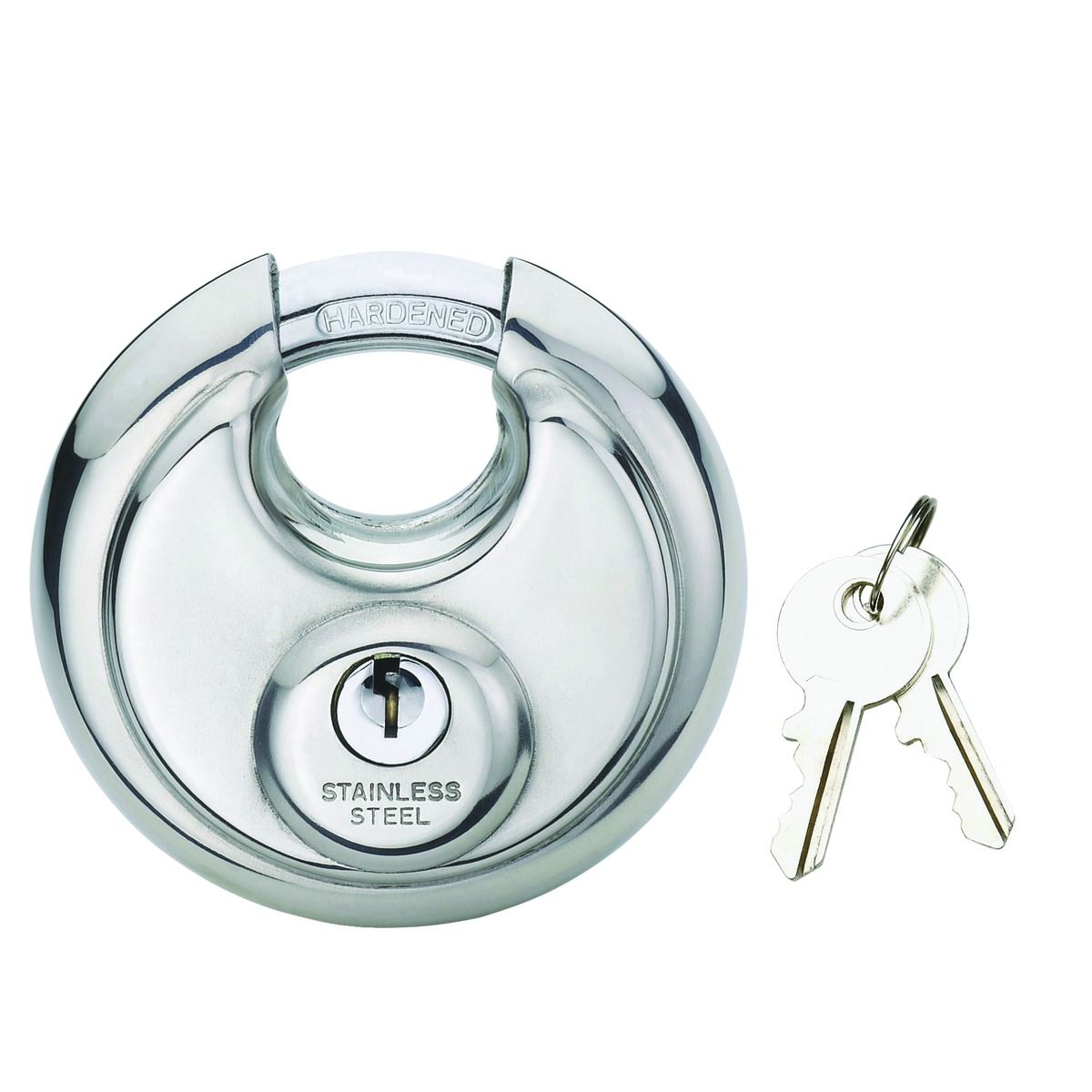 Image of Wickes Steel Disc Padlock Stainless - 70mm